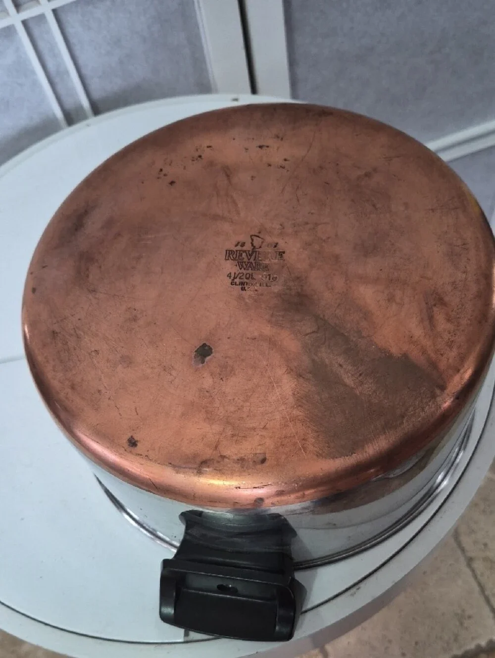 Revere Ware Copper Bottom 4.5 Qt Sauce Pot With Lid